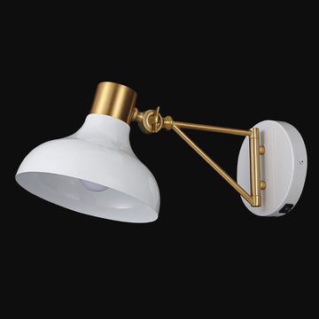 Lynn 15" Swing Arm Modern Midcentury Iron USB Charging Port LED Sconce - JONATHAN Y